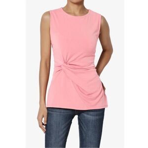 DKNY Women’s M Coral Sleeveless Twist Knot Top